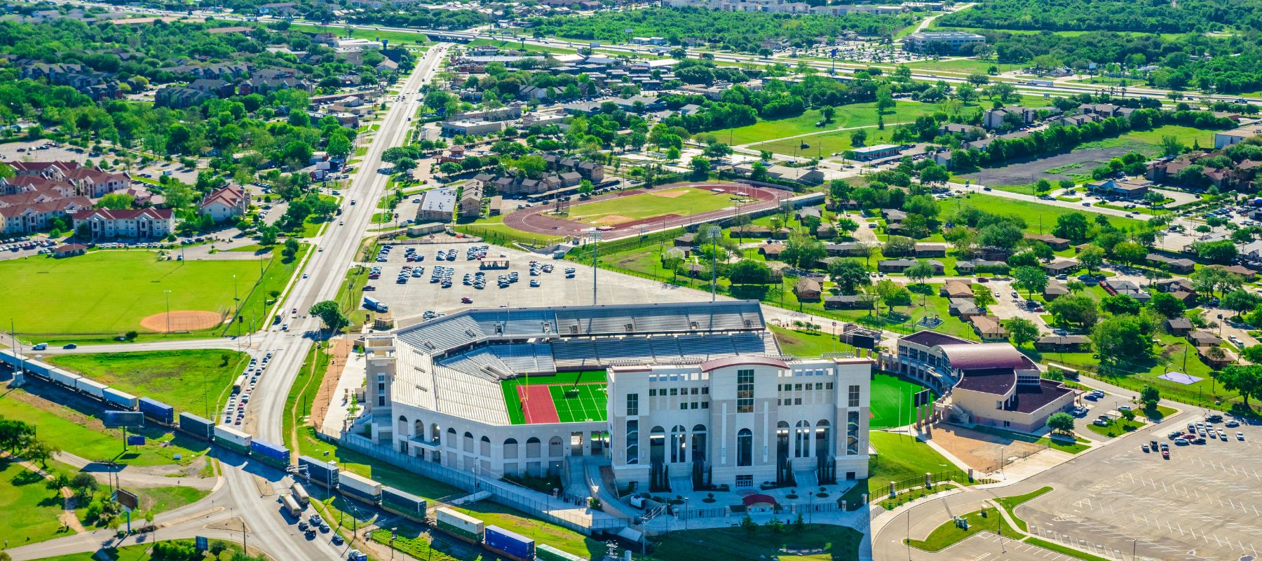 aerial view of san marcos bobcat stadium